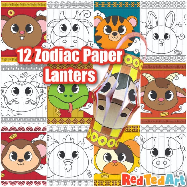 Full set of 12 Zodiac Animal Lanterns