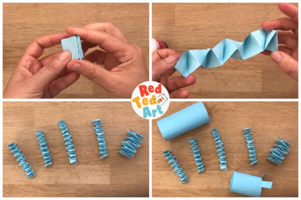 make 5 concertinas out of paper