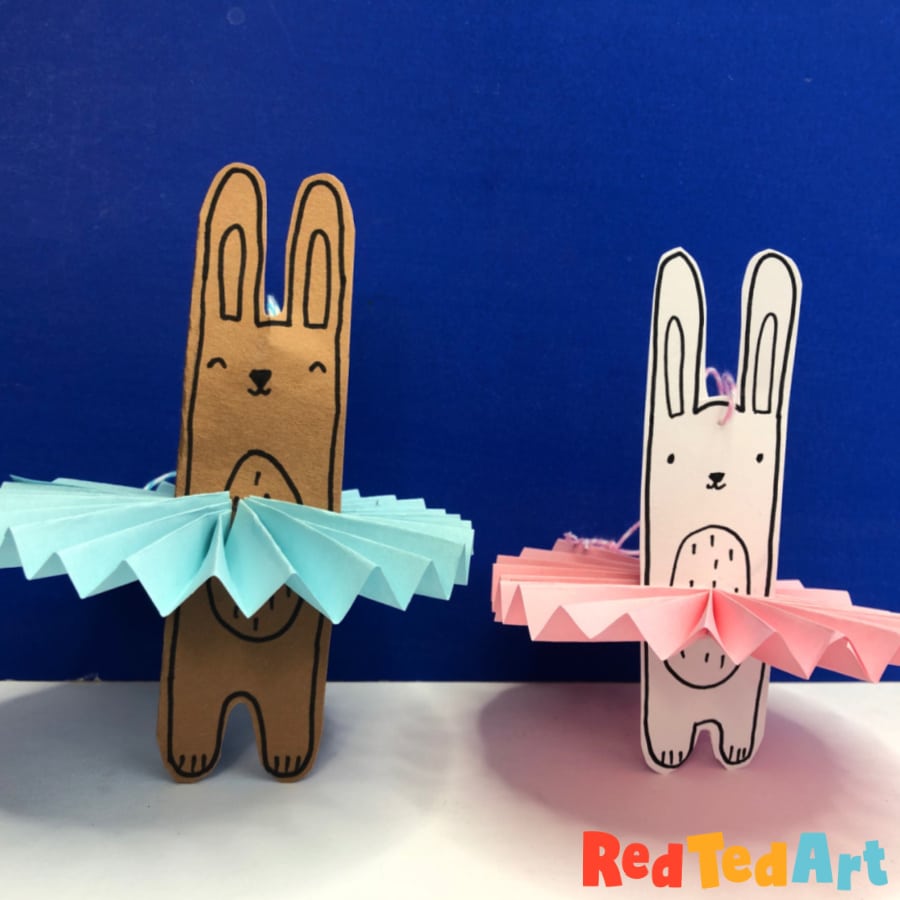 dancing bunny ballerinas made from paper