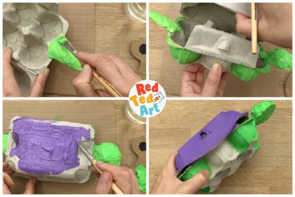 paint the egg carton treasure box