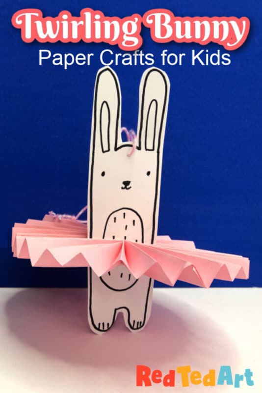 twirling paper bunny ballerina ornament for Easter