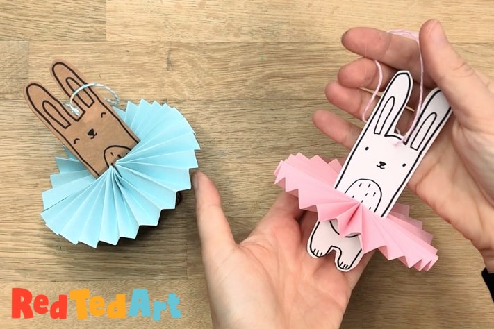 finished twirling bunny rappit decoration