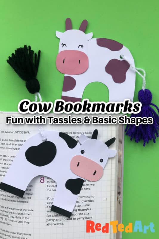 Tassle tail cow bookmark craft