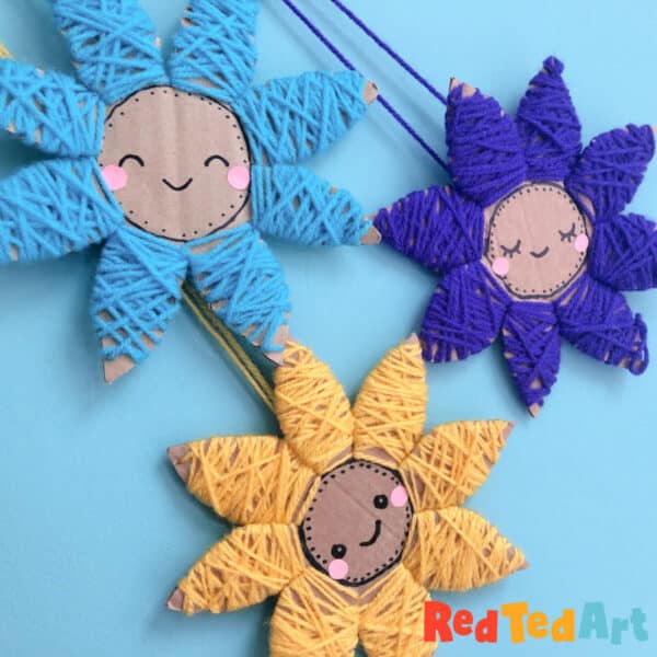 cute yarn flower craft for mother's day