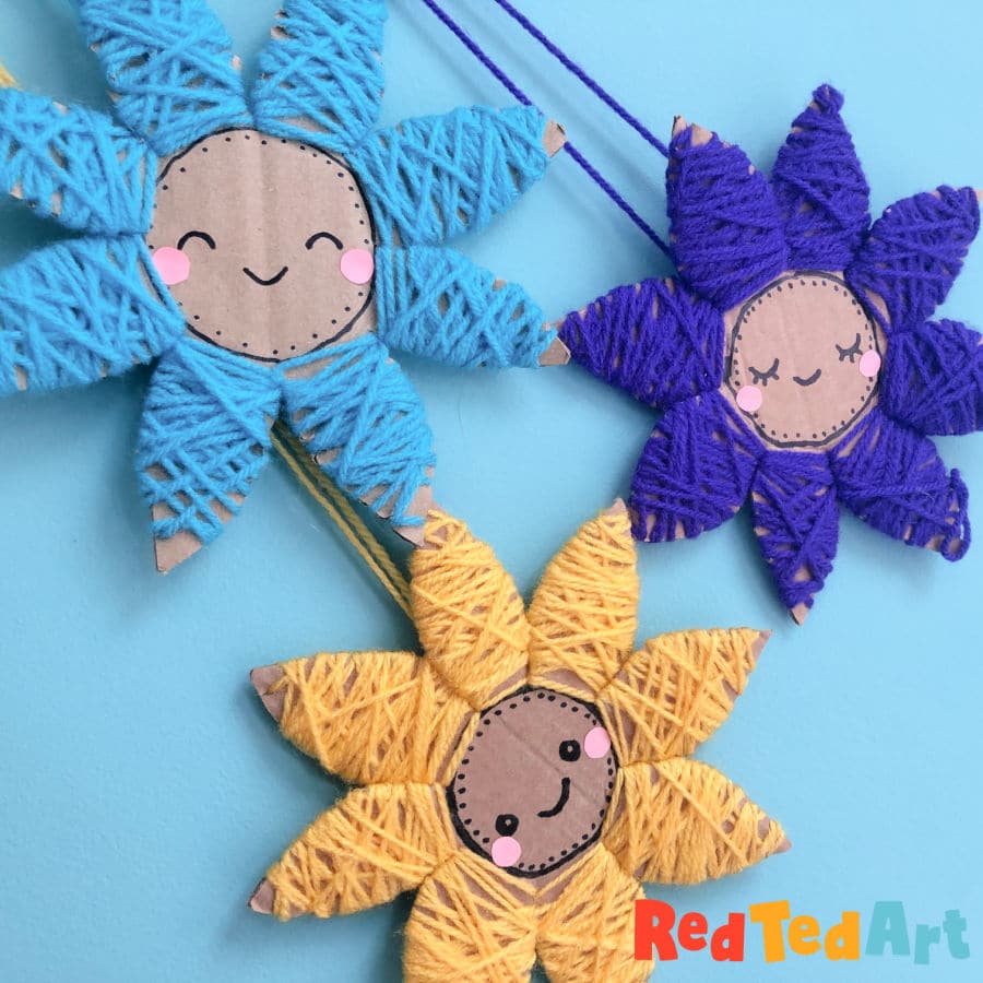 cute yarn flower craft for mother's day