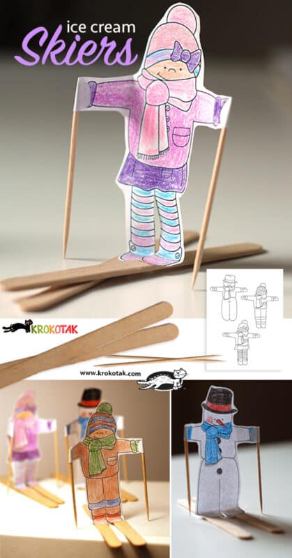 how to make an alpine skier craft with printable