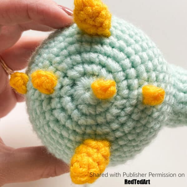 top of crochet dragon head