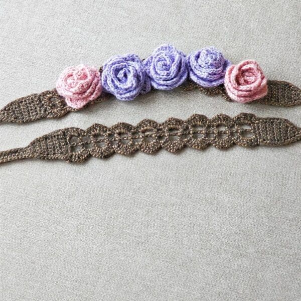 crochet rose patterns headband DIY