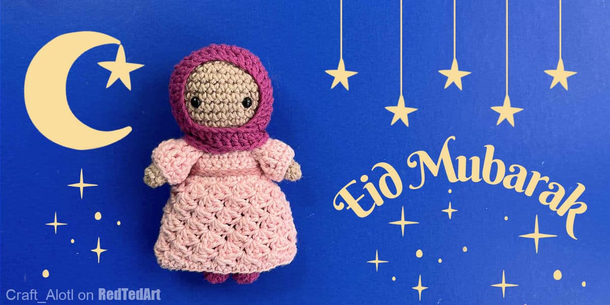 eid murbarak crochet doll