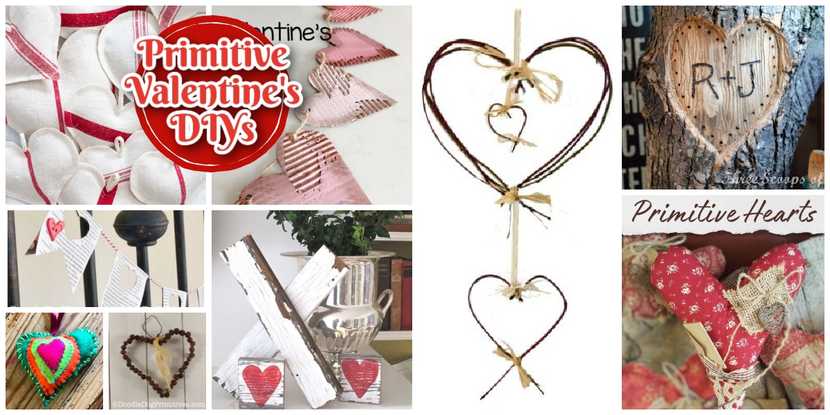 Check out this wonderful primitive themed decor trend for valentines day