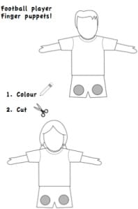 free football player finger puppet boy and girl