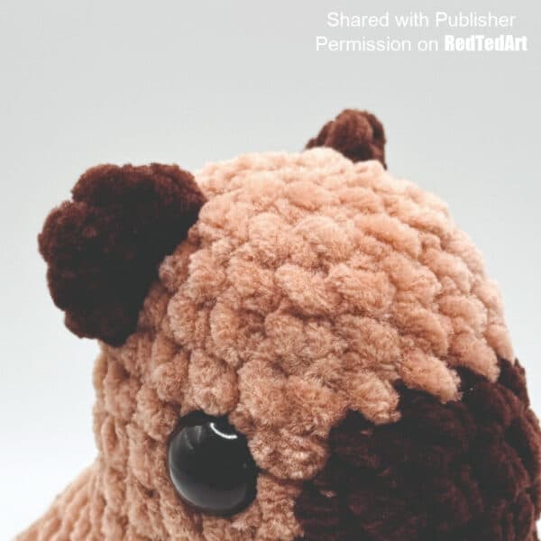 finished crochet capybara head