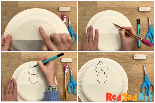 drawing on the back of the plate sketch out your animal - make it as big as possible