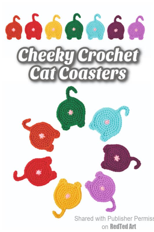 crochet cat coasters free pattern