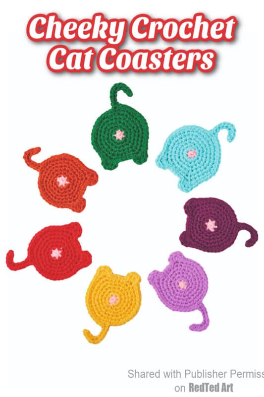 Crochet Cat Butt Coasters