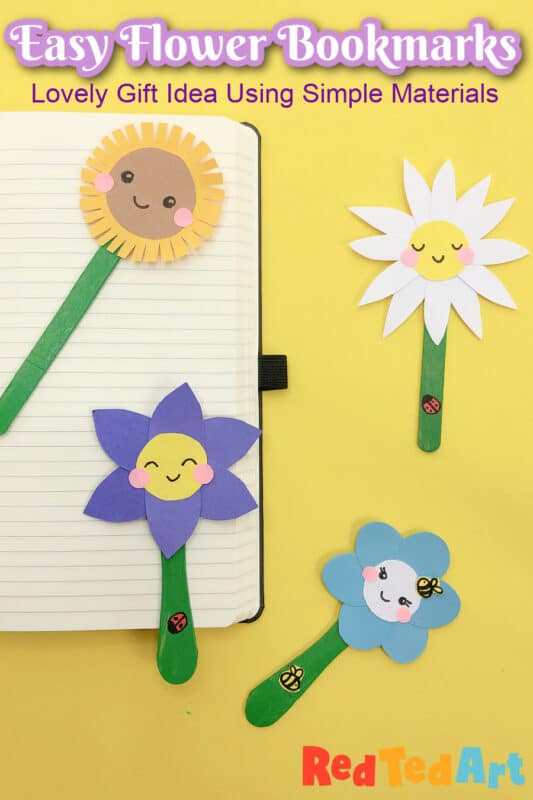 Mother's Day Gift ideas - flower bookmarks