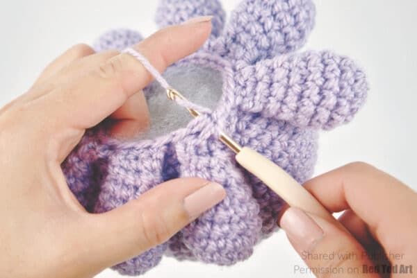 Crochet octopus head and legs