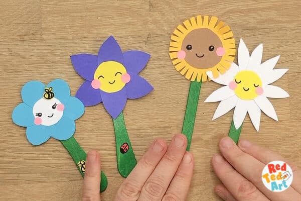 make a flower garden popsicle sticks