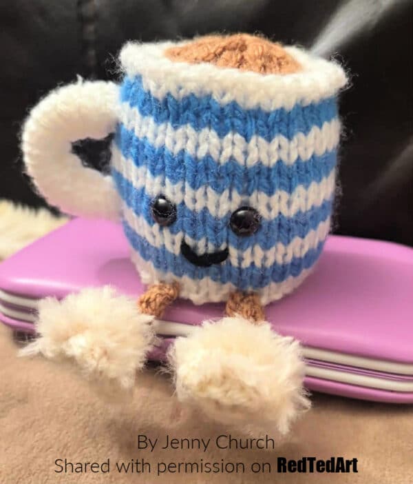 Mug of tea knitting project