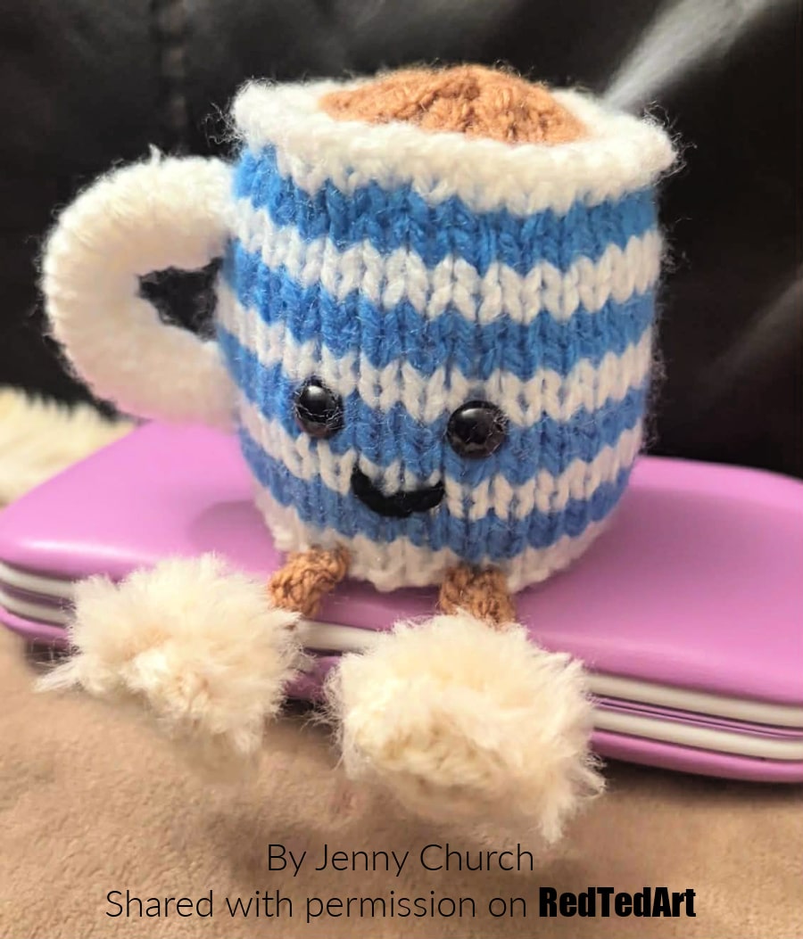 Mug of tea knitting project