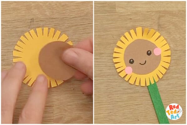 assemble sunflower bookmark craft stick