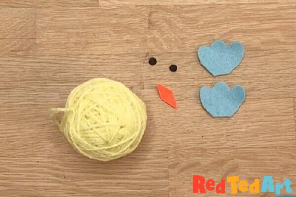 felt shapes for yarn chick