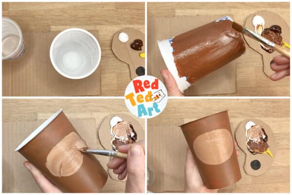 paint the pen pots brown