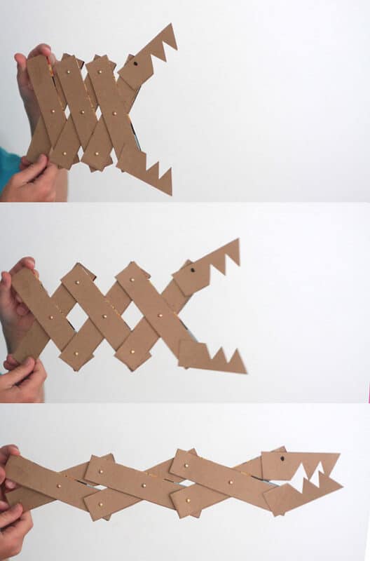 how to make a cardboard jaws that moves