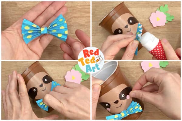 glue the bow to your sloth