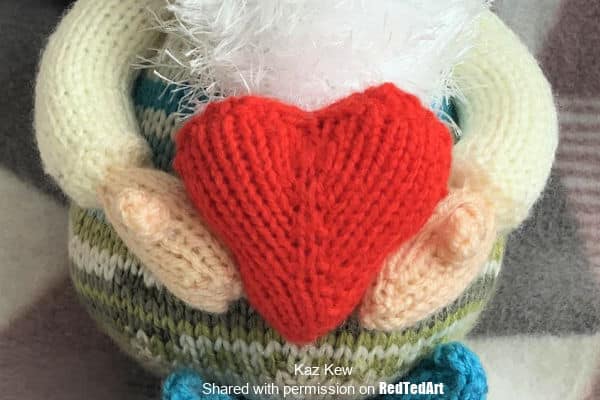 how to knit a heart