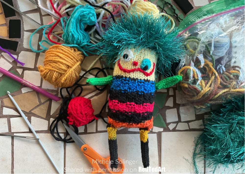 Left over yarn monster knitting pattern