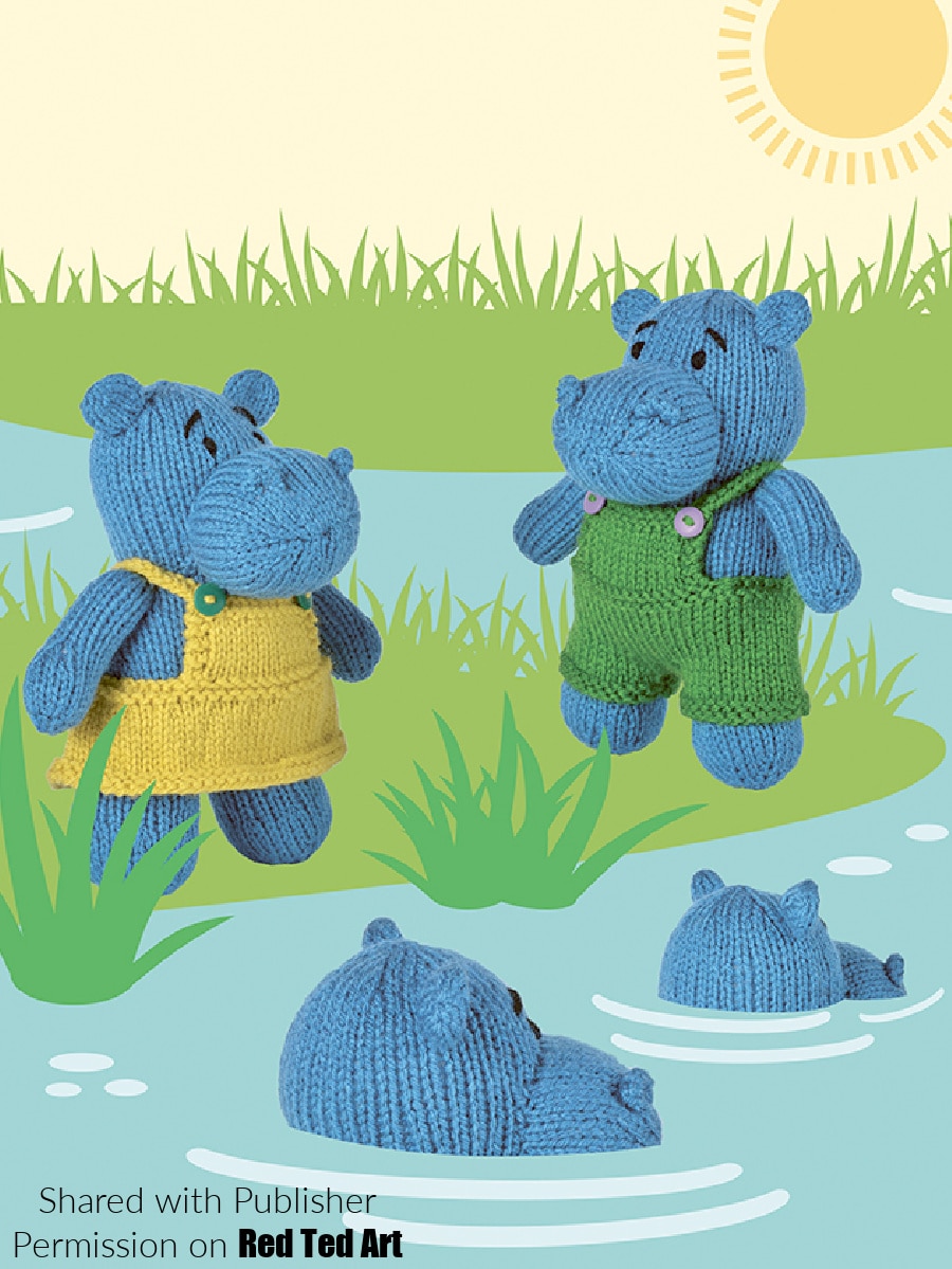 How to knit a hippo plush toy