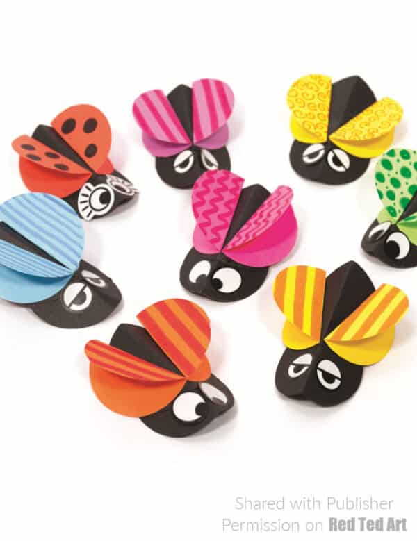 Colorful paper bugs to make with kids this spring or summer
