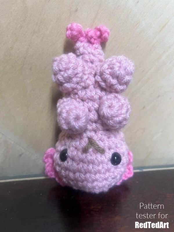 Tester axolotl crochet project
