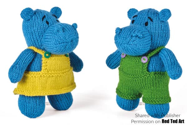how to knit a hippo - free knitting pattern