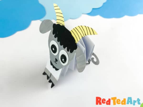 cute goat craft made from paper