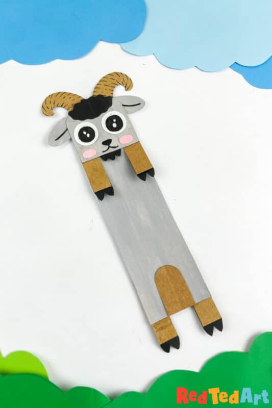 add finishing touches to your goat bookmark craft