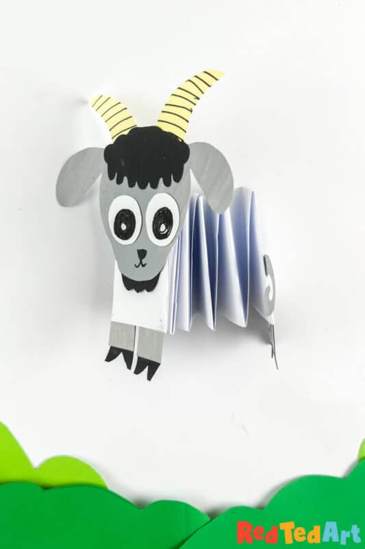 Paper Goat Crafts for Kids and chinese new year