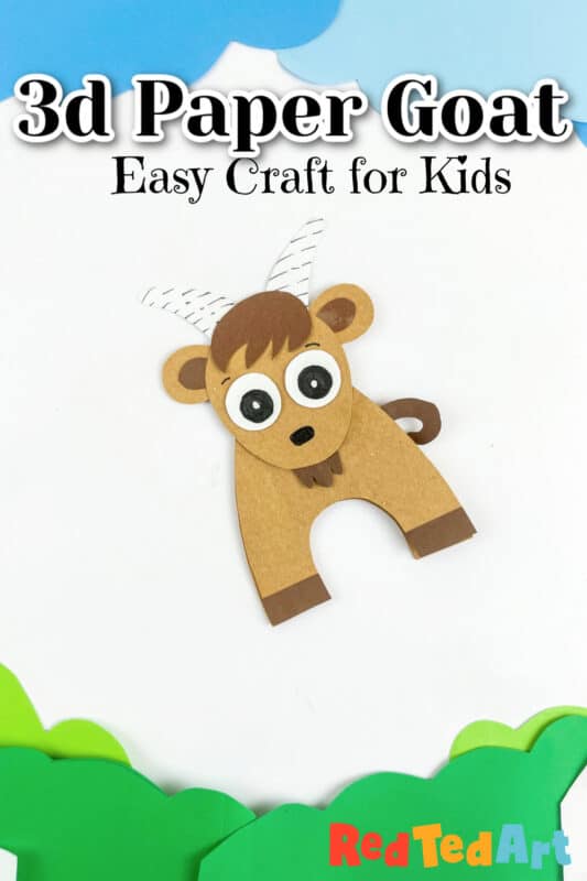 easy 3d paper goat craft for kids to make for the year of the goat and beyond