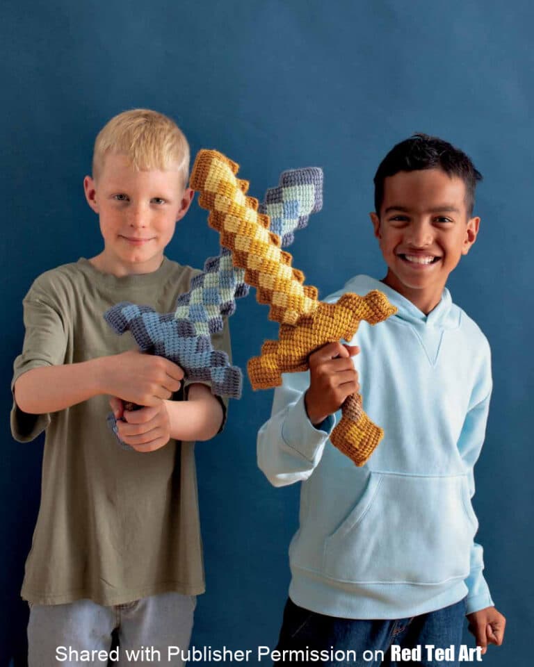 free minecraft sword crochet pattern
