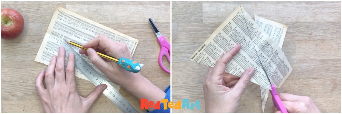 draw triangle sides and cut out