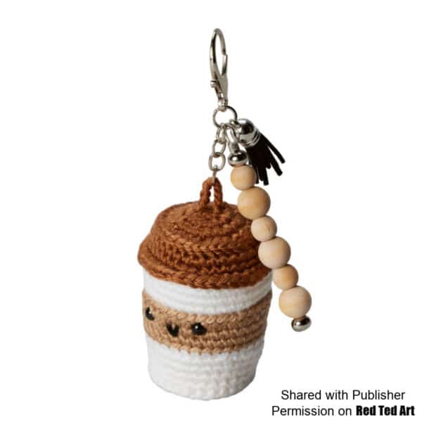crochet bag charm latte coffee cup