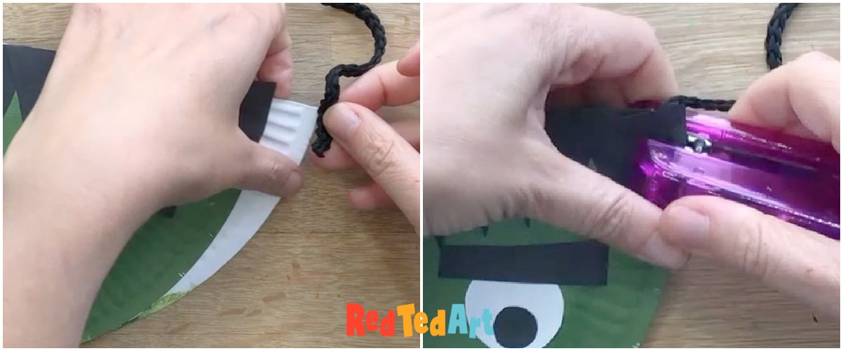 add paper plate purse straps