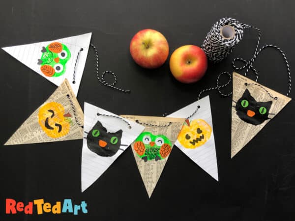 finished recycled halloween garland