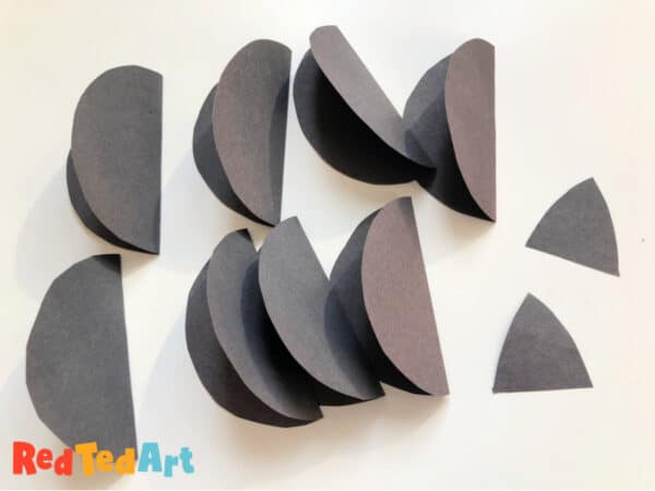 Fold the shapes in half