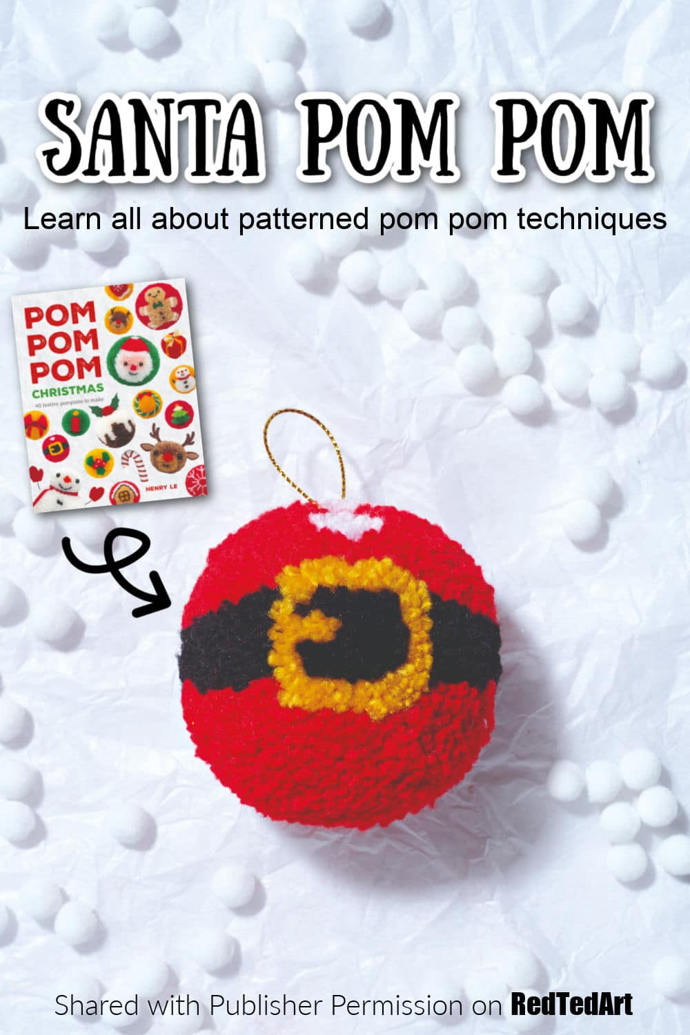 how to make patterned christmas pom poms
