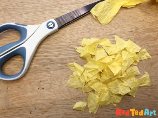 cut the tissue paper