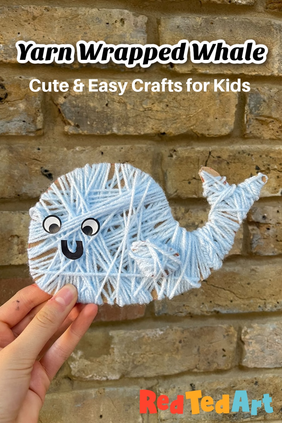 yarn wrapped whale craft library or church crafting