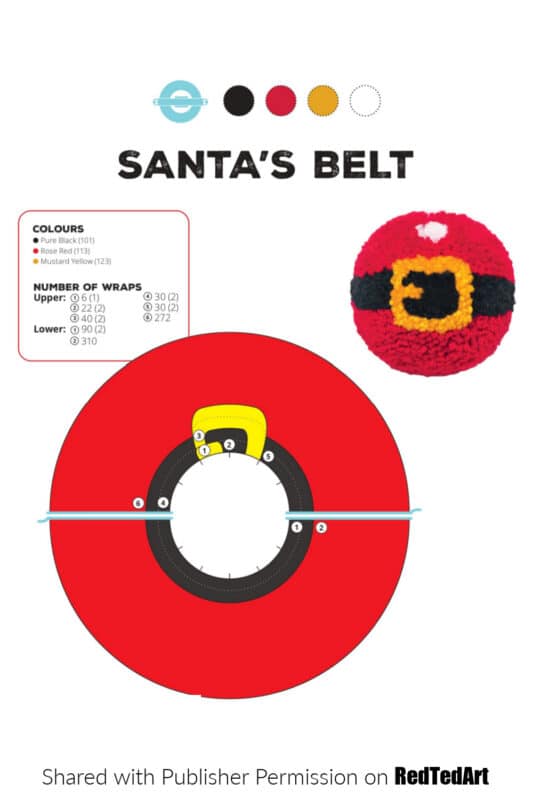 how to make a santa belt pom pom