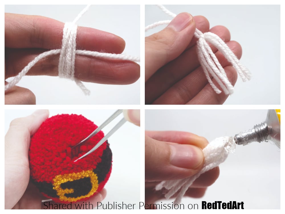 santa pom pom buttons